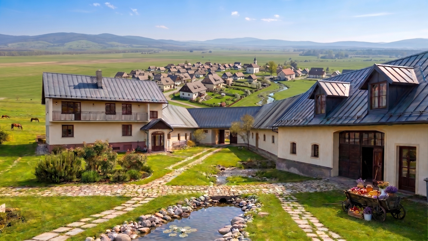  Rodinný dom s ďalšími stavbami a pozemkami, pri Martine , Cena: 425.000€
